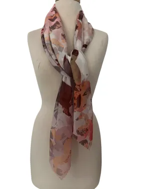 🎁 Floral Scarf Autumn Hues w Gift Box