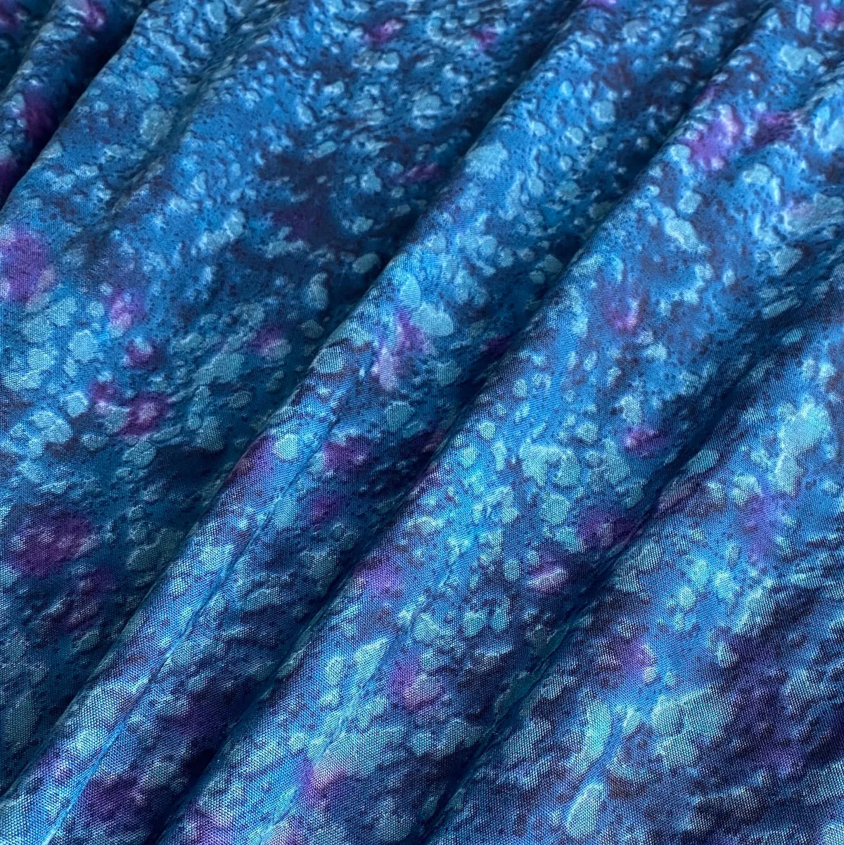 3/4 Yard Piece, Midnight Pacific / Purple Rain Hand-Dyed Rayon Challis #541