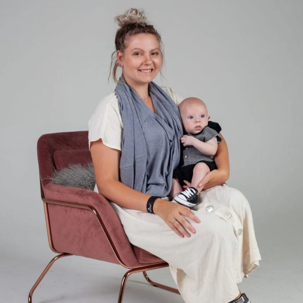 5 in 1 Multi-Use Nursing Mama Cover - Grey Stone Denim