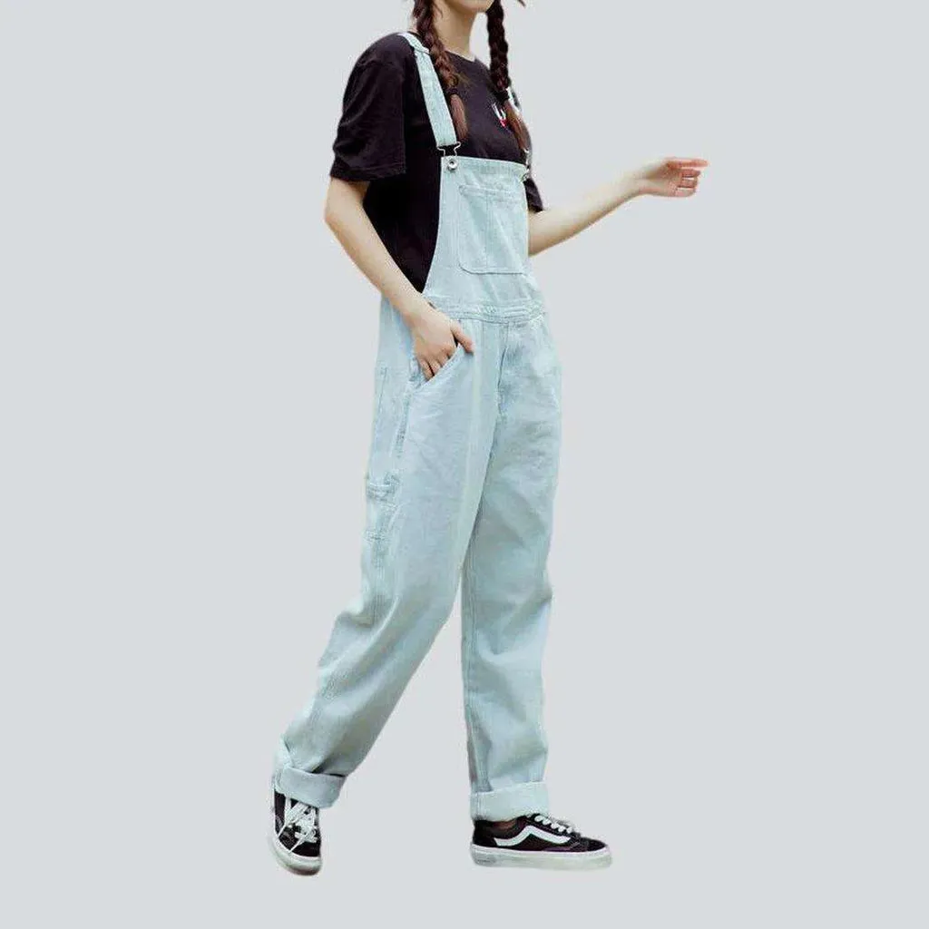 90s light wash women's overall