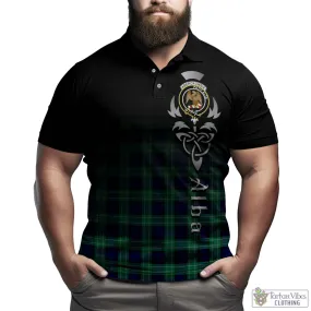 Abercrombie Tartan Polo Shirt Featuring Alba Gu Brath Family Crest Celtic Inspired