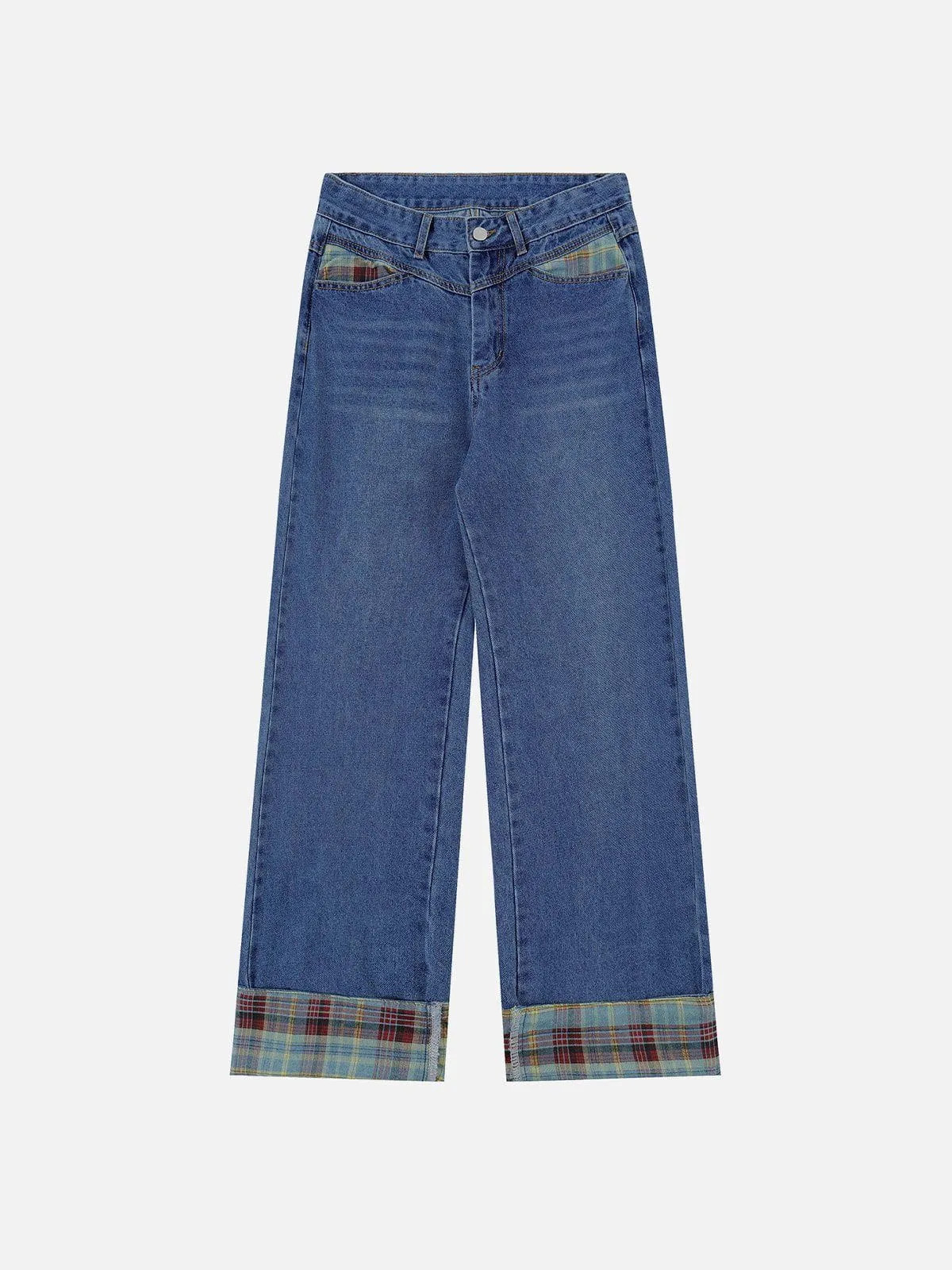 Aelfric Eden Vintage Plaid Cuffed Jeans