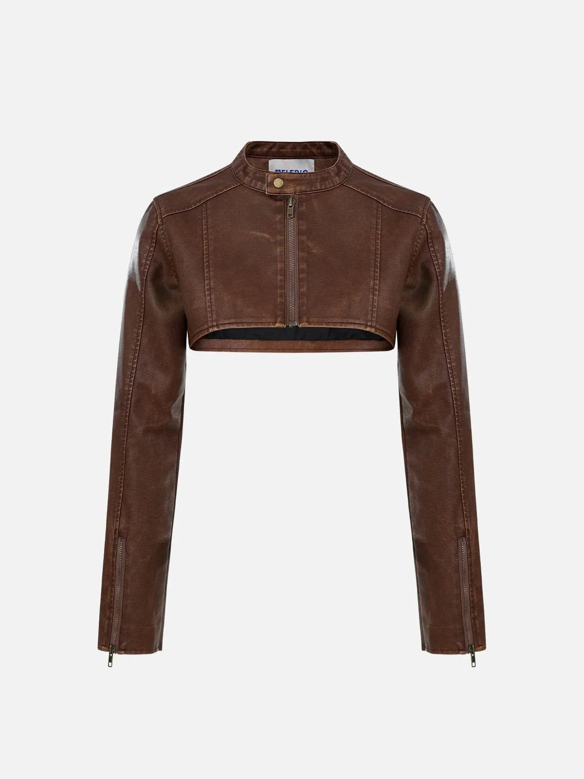 Aelfric Eden Washed Cropped Faux Leather Jacket