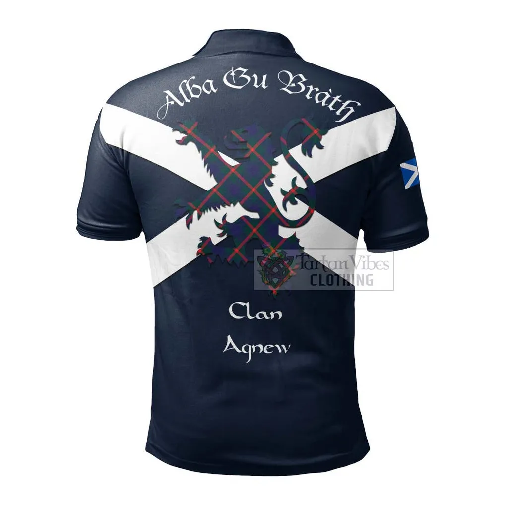 Agnew Tartan Lion Rampant Polo Shirt Proudly Display Your Heritage with Alba Gu Brath and Clan Name