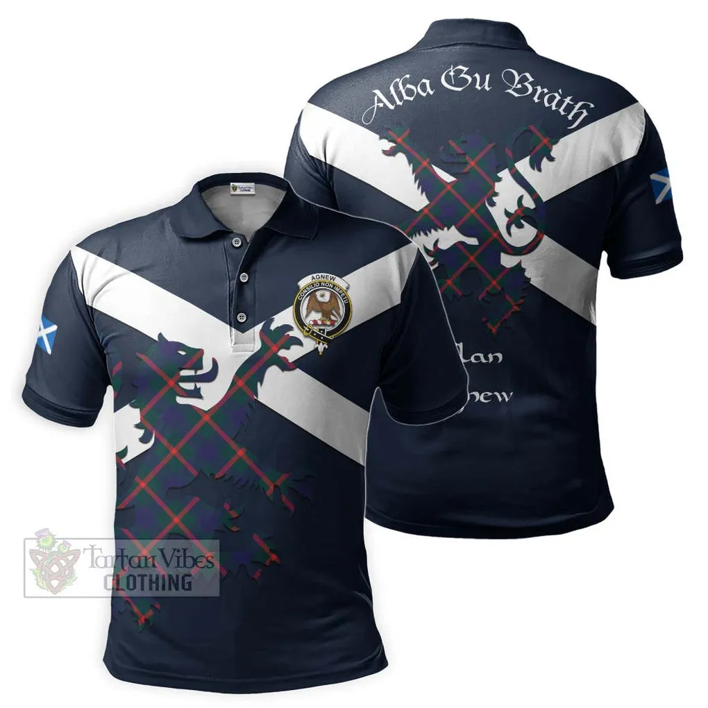 Agnew Tartan Lion Rampant Polo Shirt Proudly Display Your Heritage with Alba Gu Brath and Clan Name