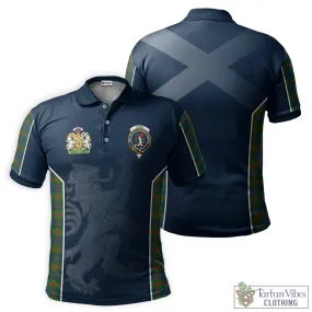 Aiton Tartan Men's Polo Shirt with Family Crest and Lion Rampant Vibes Sport Style