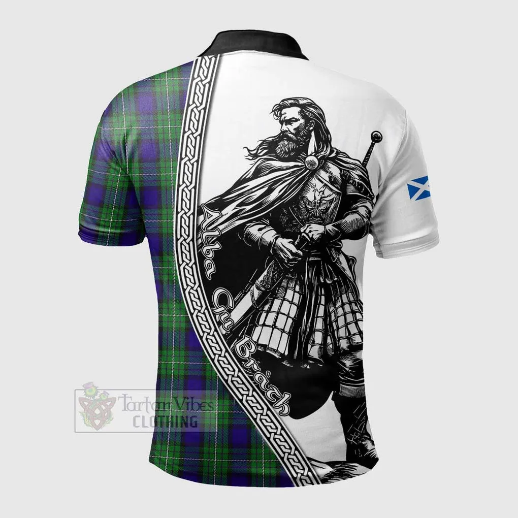 Alexander Tartan Clan Crest Polo Shirt with Highlander Warrior Celtic Style