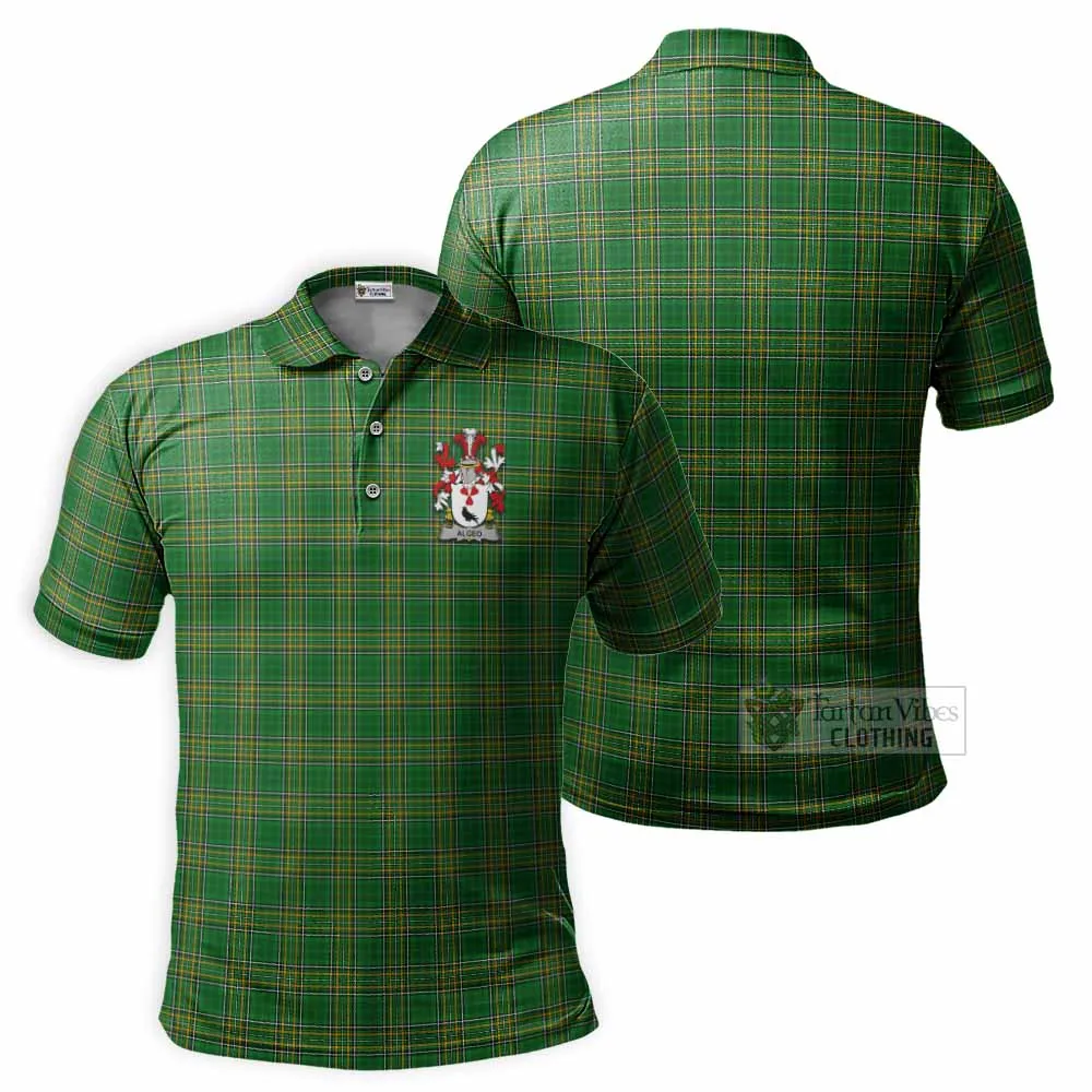 Algeo Irish Clan Tartan Men's Polo Shirt with Coat of Arms