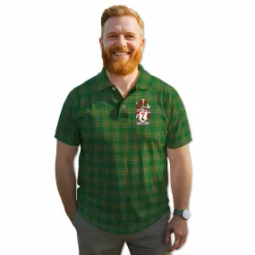 Algeo Irish Clan Tartan Men's Polo Shirt with Coat of Arms