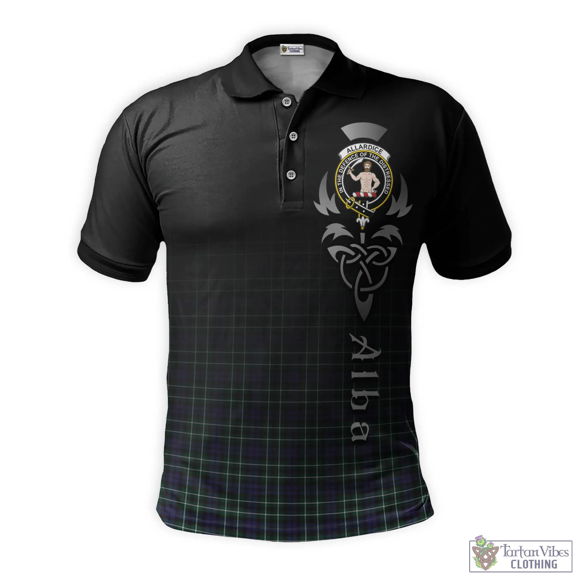 Allardice Tartan Polo Shirt Featuring Alba Gu Brath Family Crest Celtic Inspired