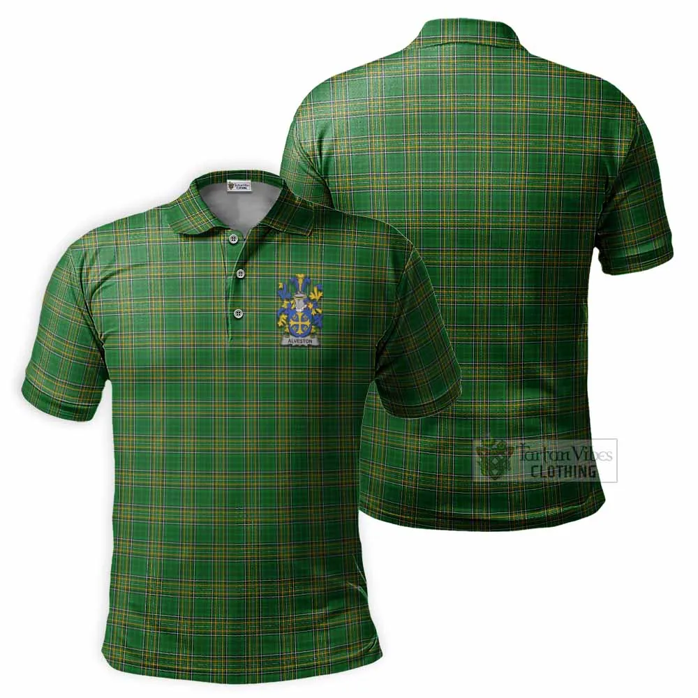 Alveston Irish Clan Tartan Men's Polo Shirt with Coat of Arms