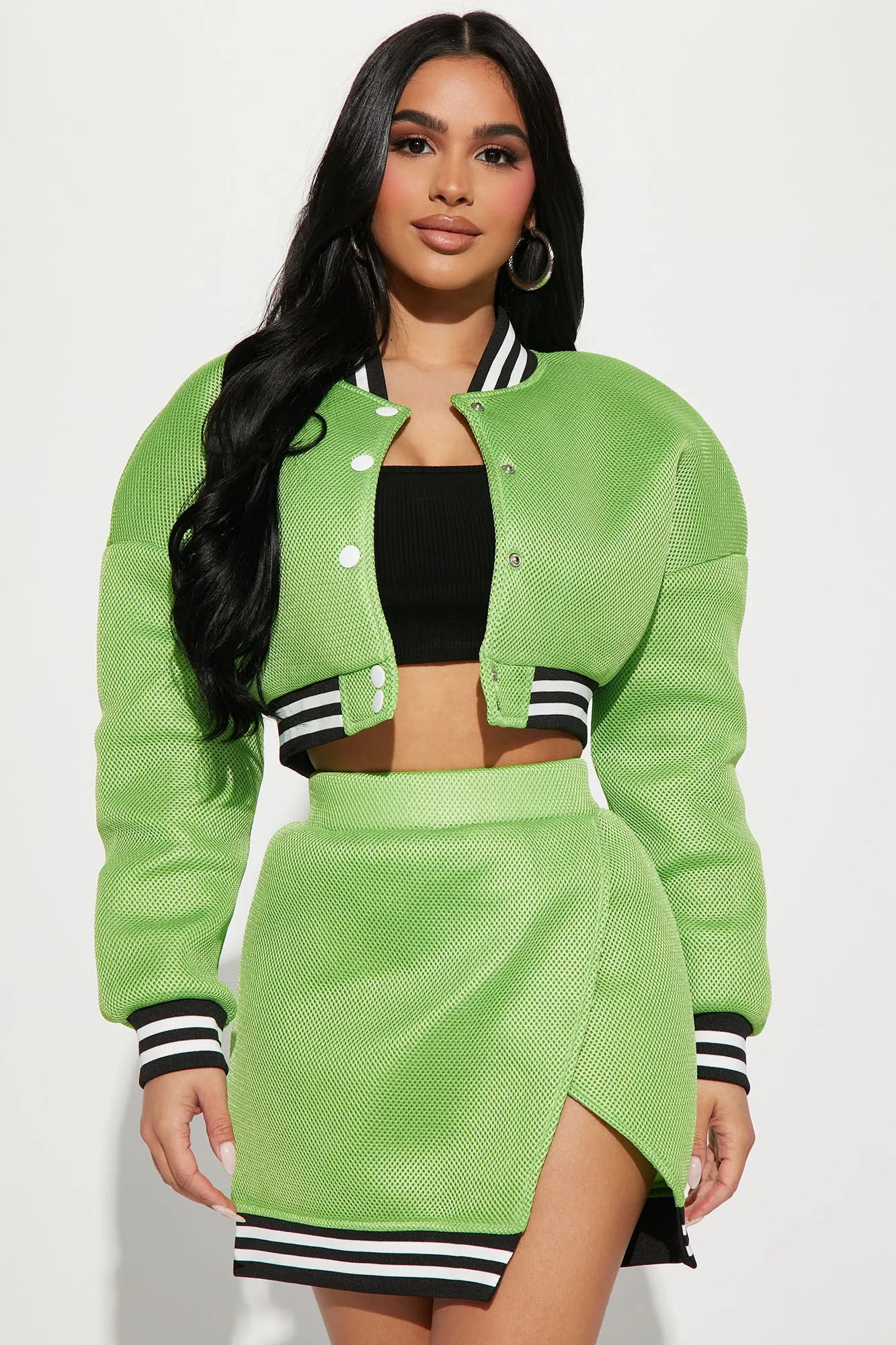 Always A Vibe Skirt Set - Lime