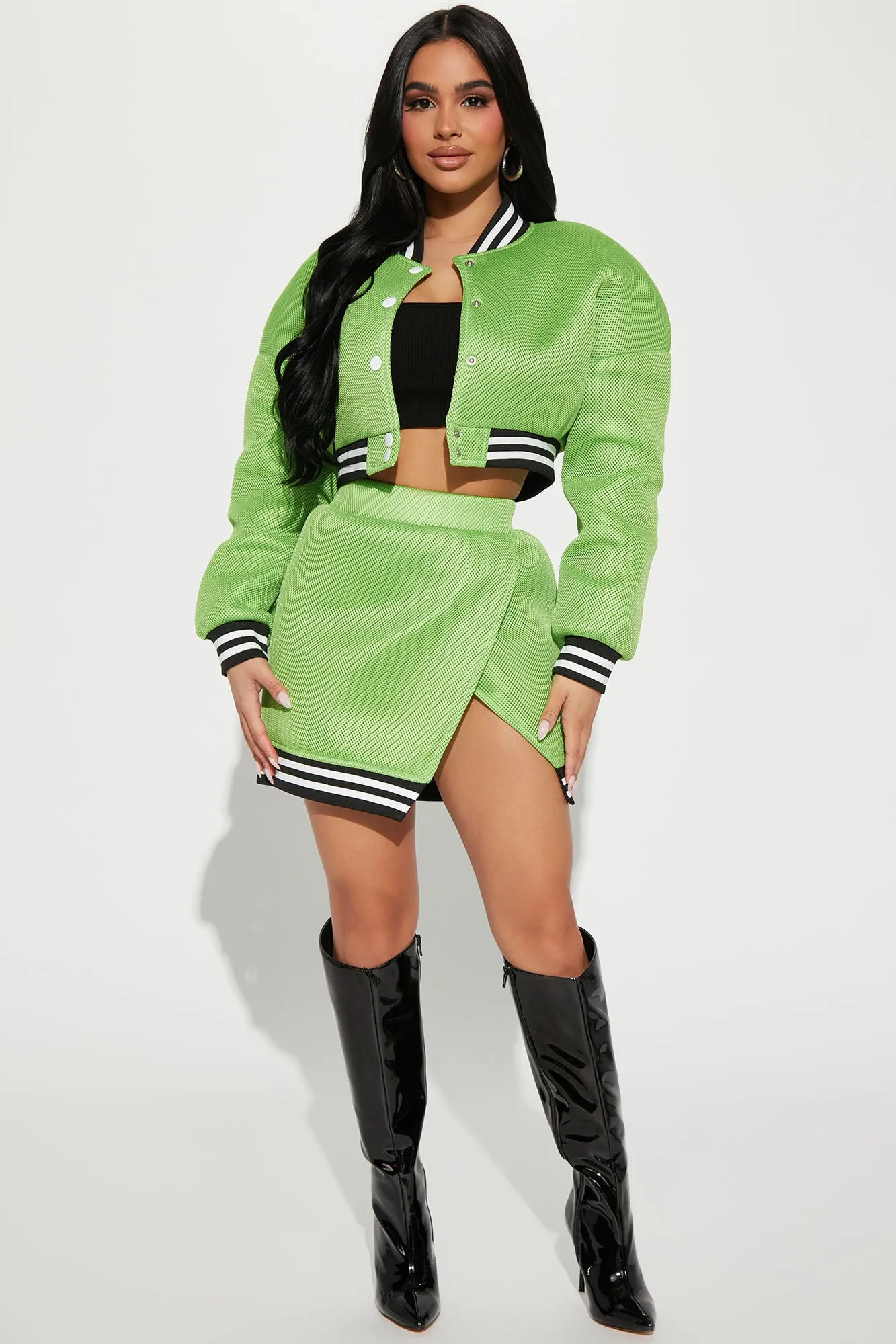 Always A Vibe Skirt Set - Lime