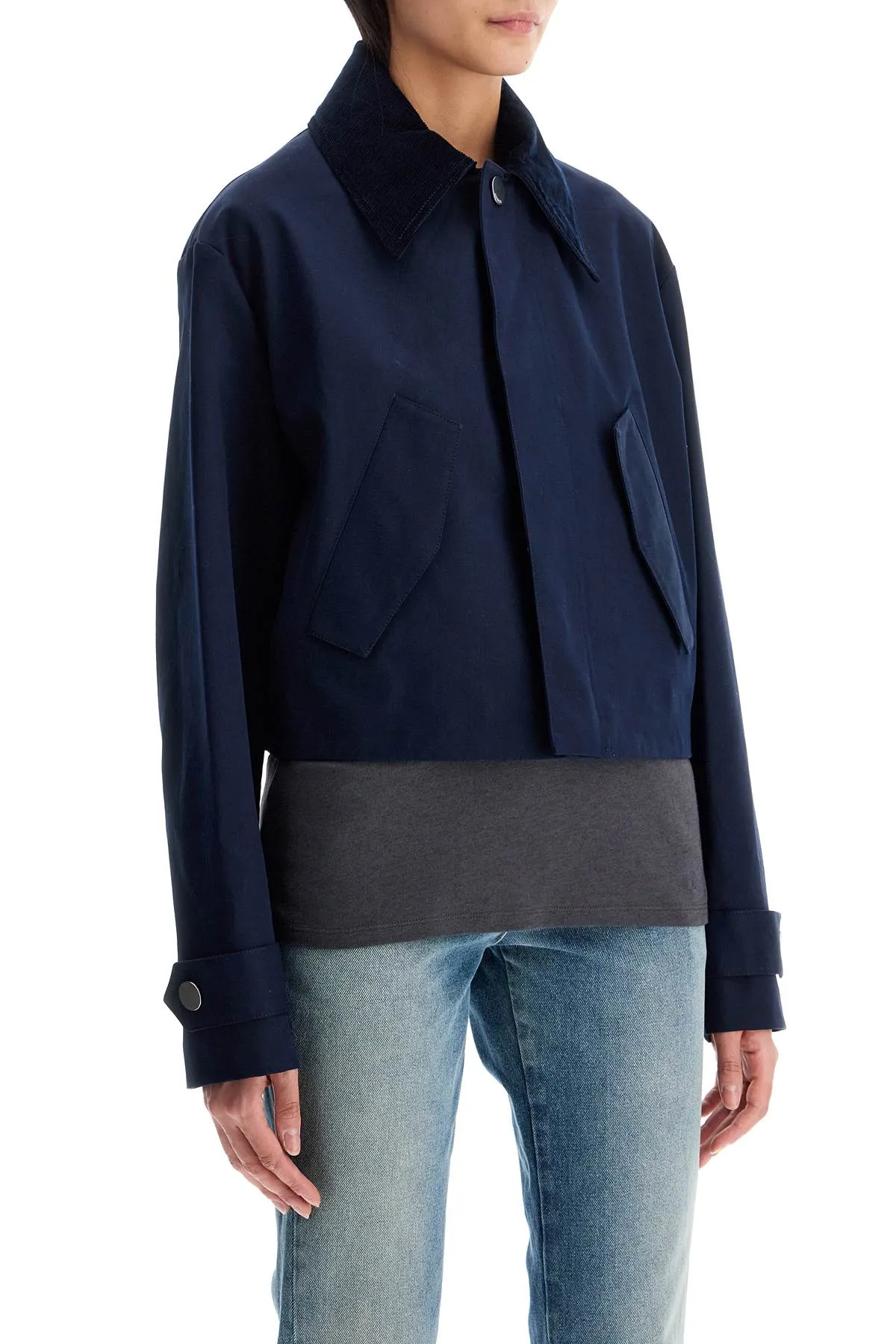 Ami Alexandre Matiussi cropped canvas jacket for women