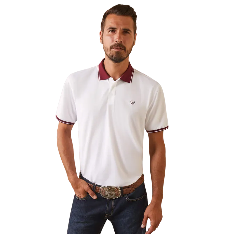 Ariat Men's Clothing Logo Fitted Polo