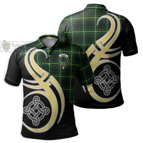 Arthur Modern Tartan Polo Shirt with Family Crest and Celtic Symbol Style