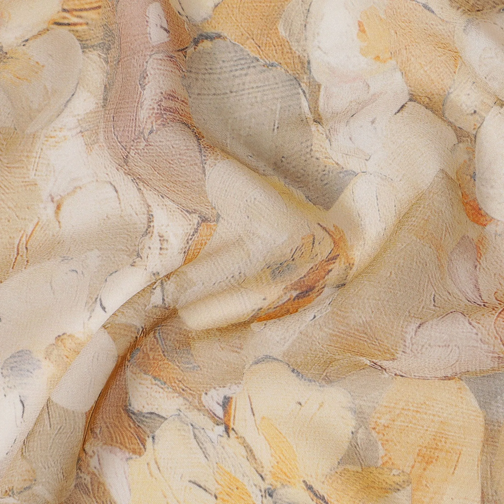 Autumnal Hues Viscose Crepe Fabric - 110cm Wide, Soft Textured, Buy Online-D18102