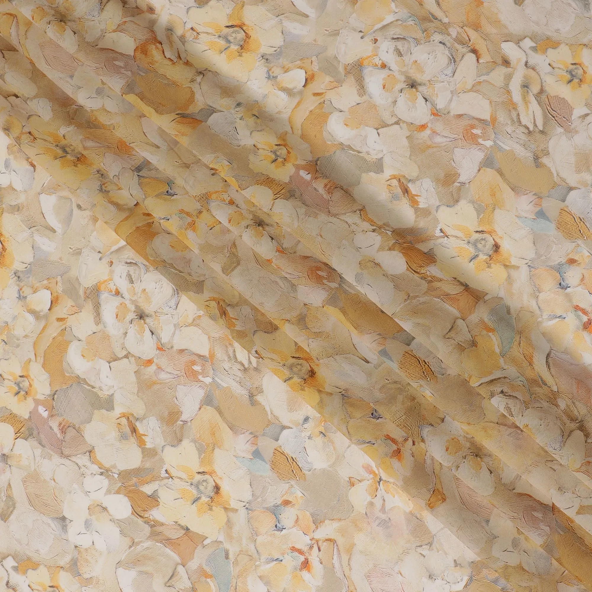 Autumnal Hues Viscose Crepe Fabric - 110cm Wide, Soft Textured, Buy Online-D18102