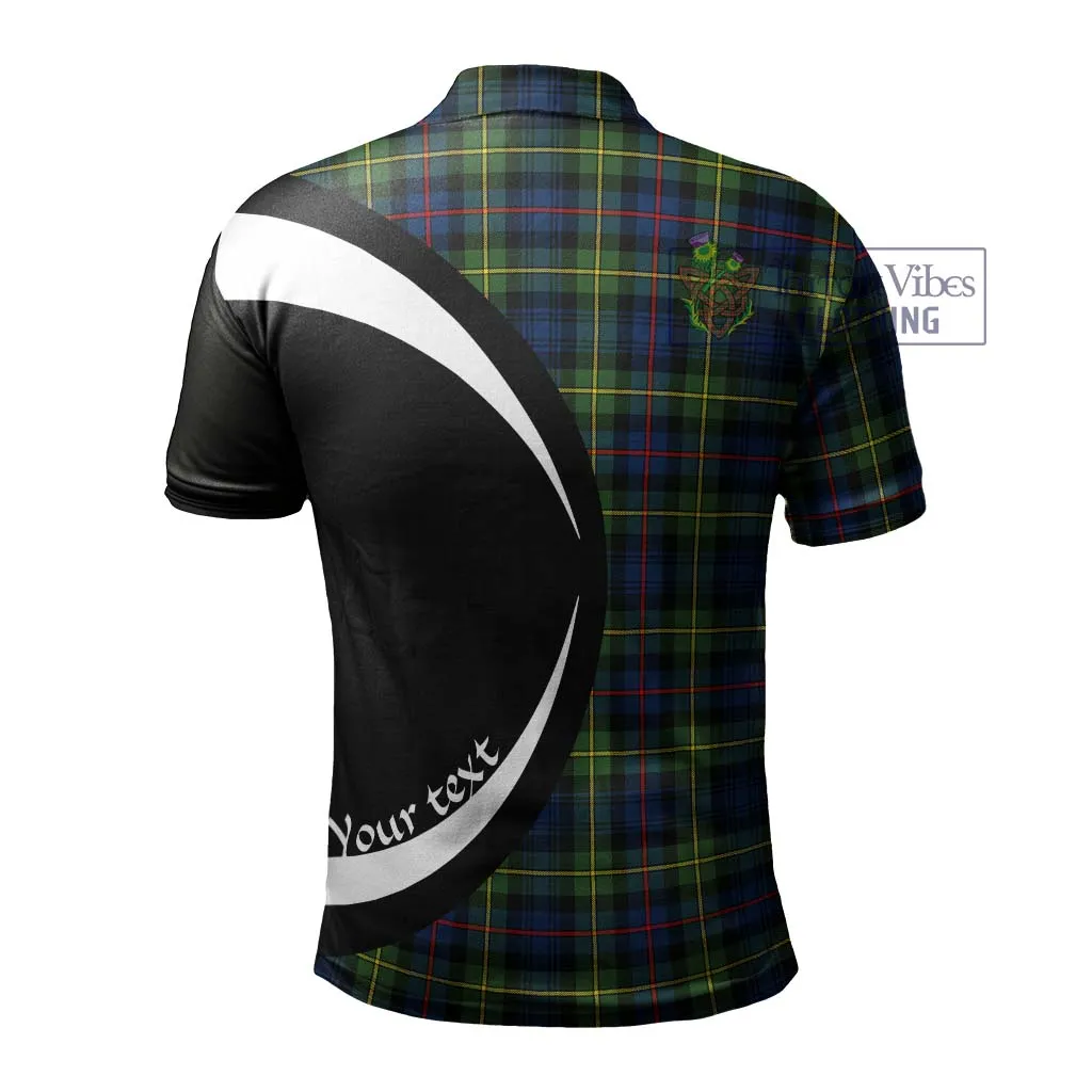 Bailey Modern Tartan Men's Polo Shirt with Family Crest Circle Style