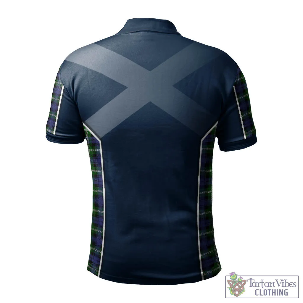 Baillie of Polkemmet Tartan Men's Polo Shirt with Family Crest and Scottish Thistle Vibes Sport Style