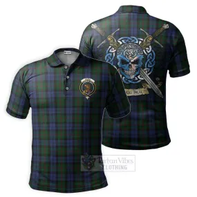 Baird Tartan Polo Shirt with Family Crest Celtic Skull Style