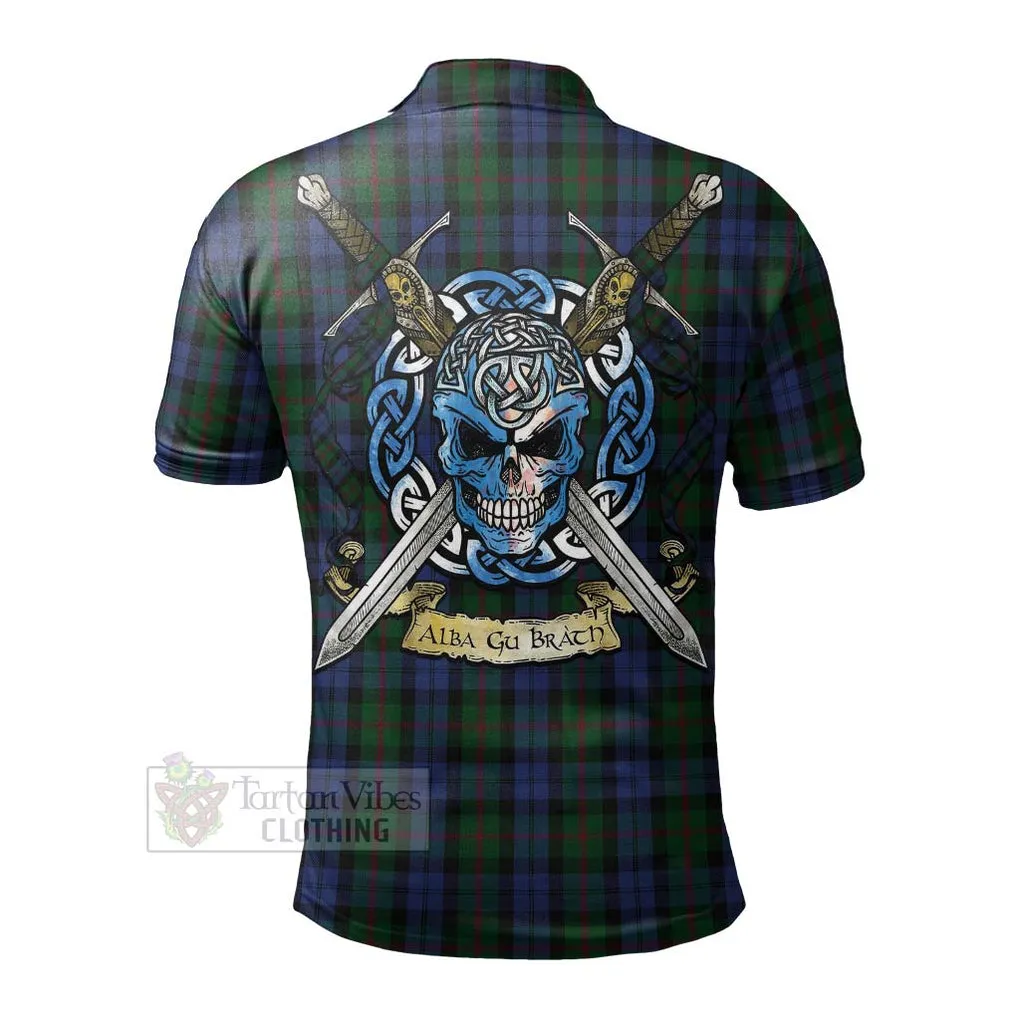 Baird Tartan Polo Shirt with Family Crest Celtic Skull Style