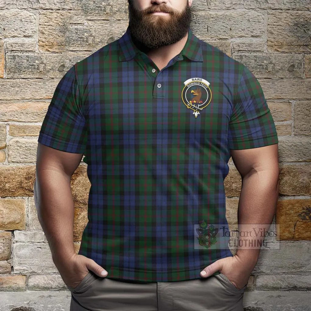 Baird Tartan Polo Shirt with Family Crest Celtic Skull Style