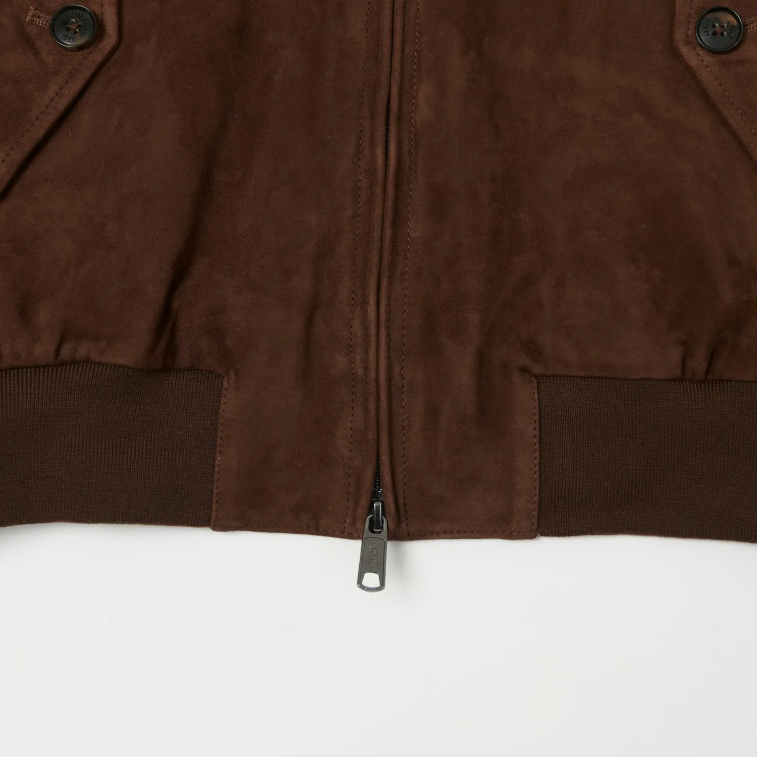 Baracuta G9 Suede Harrington Jacket - Chocolate