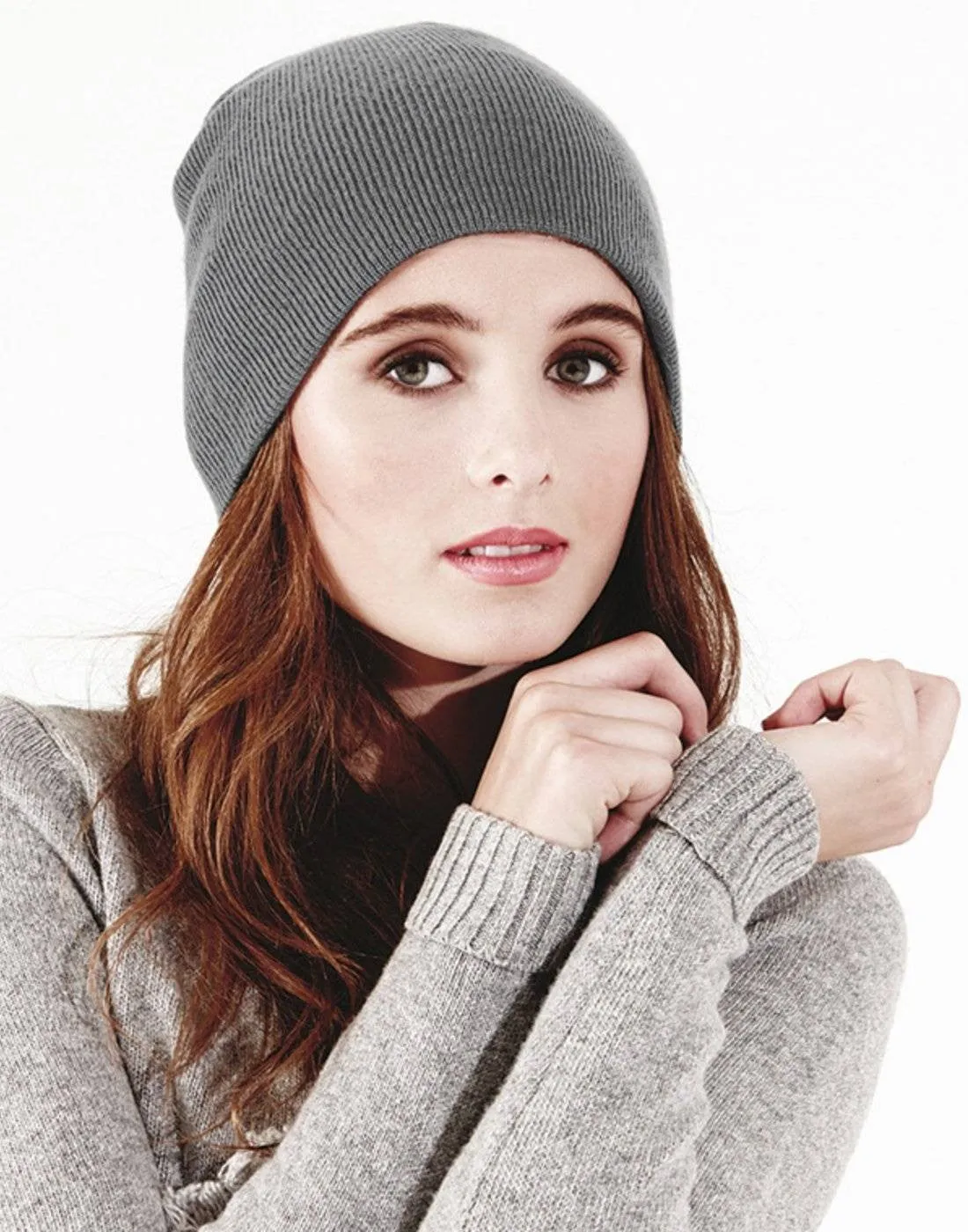 Beanie Knitted Hat | HEATHER GREY