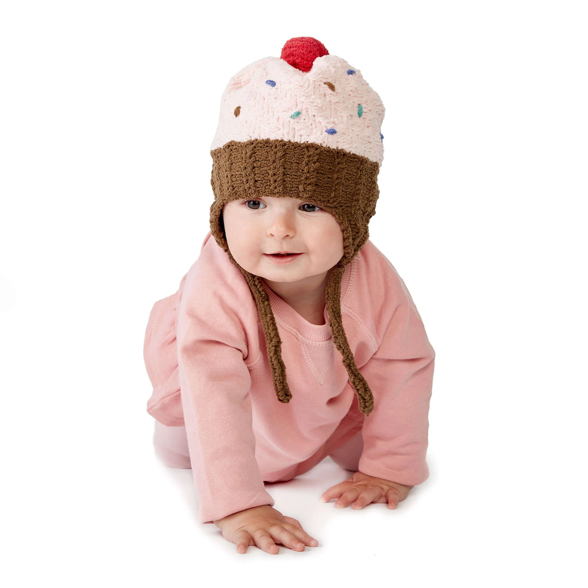 Bernat Red Velvet Knit Cupcake Hat