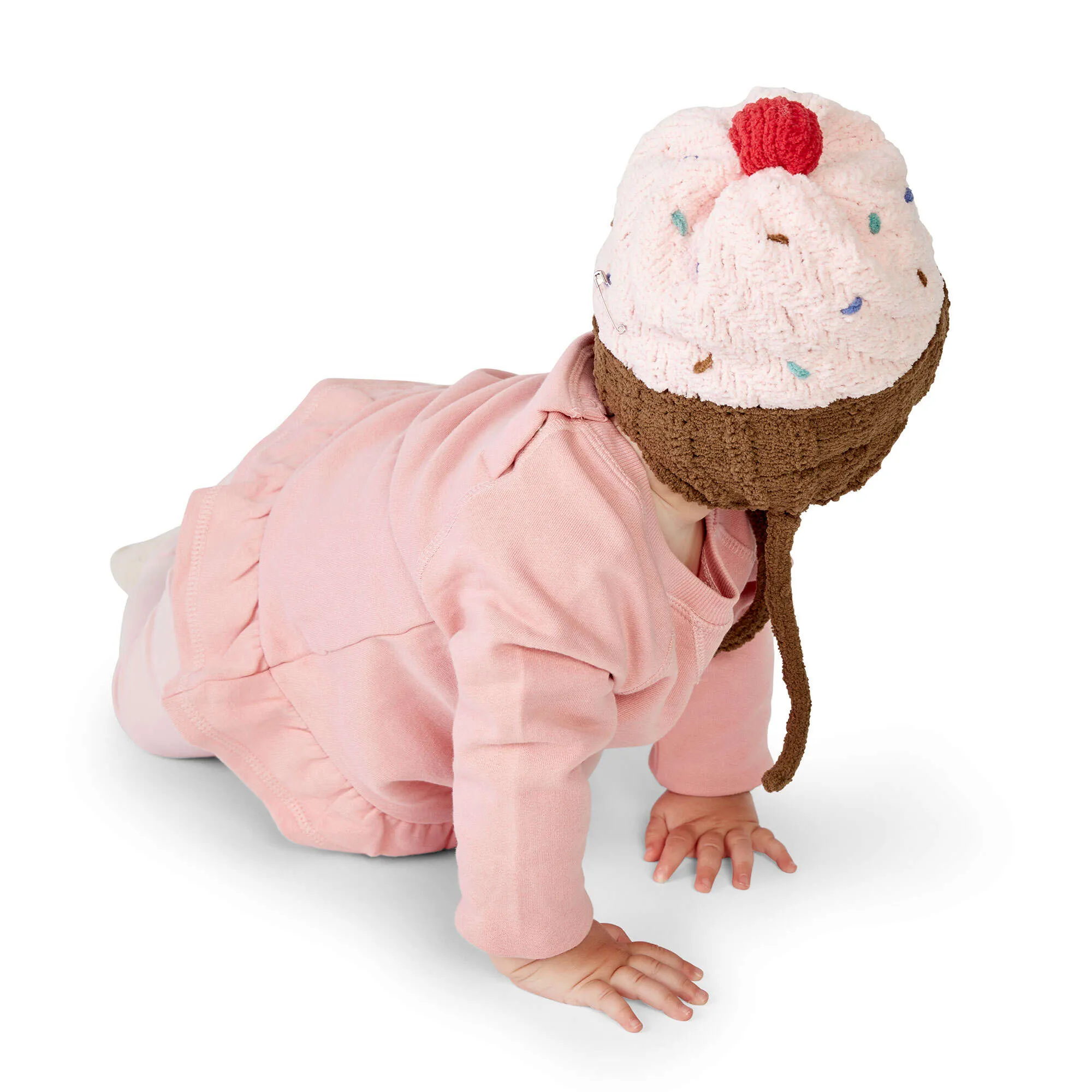 Bernat Red Velvet Knit Cupcake Hat