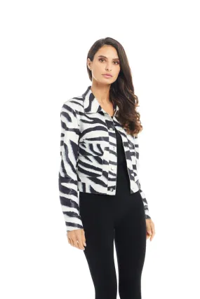 Black and White Zebra Cropped Jacket | Adore