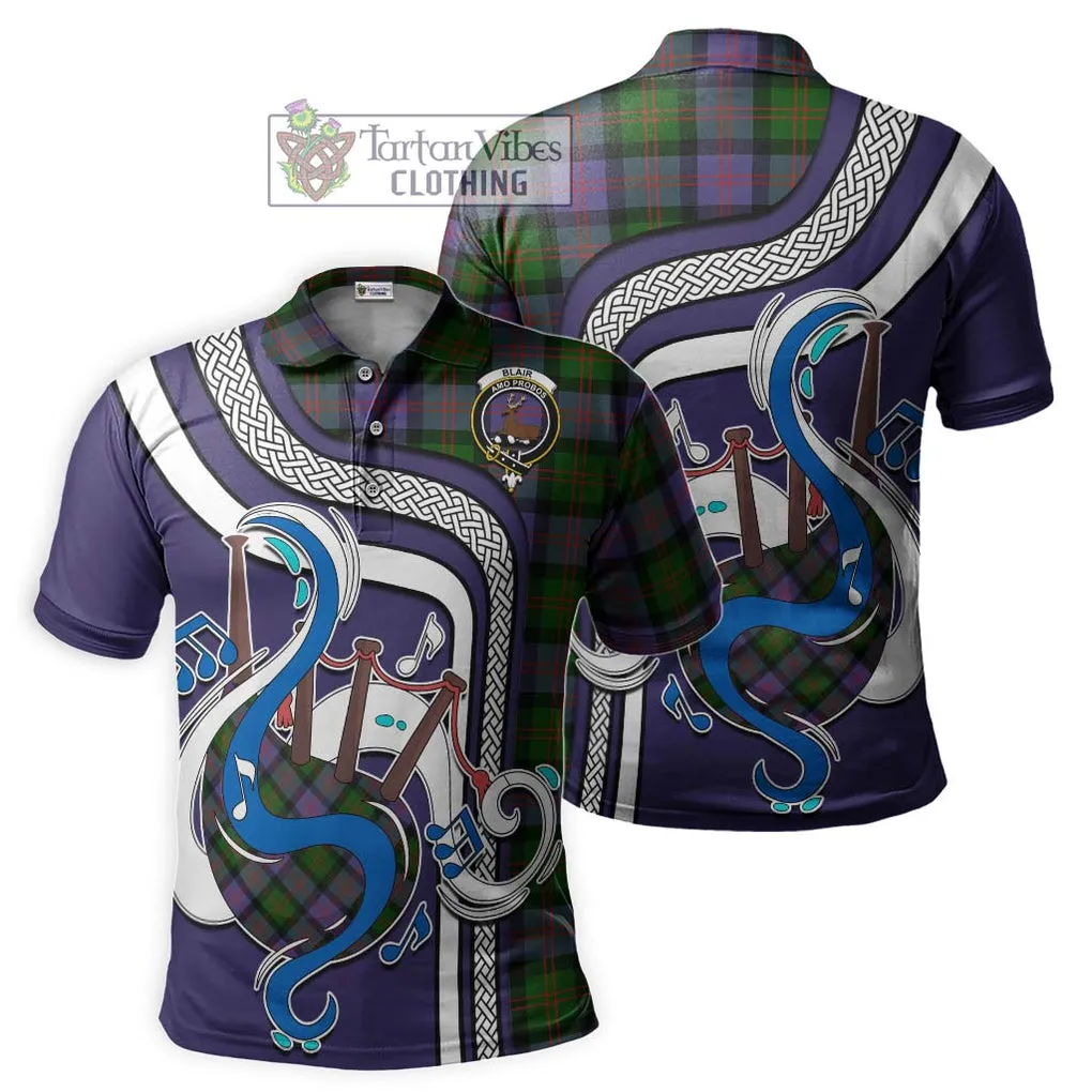 Blair Modern Tartan Polo Shirt with Epic Bagpipe Style