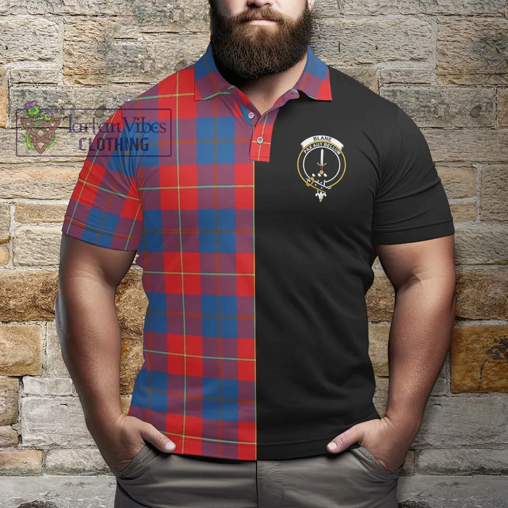 Blane Tartan Polo Shirt with Family Crest and Half Of Me Style