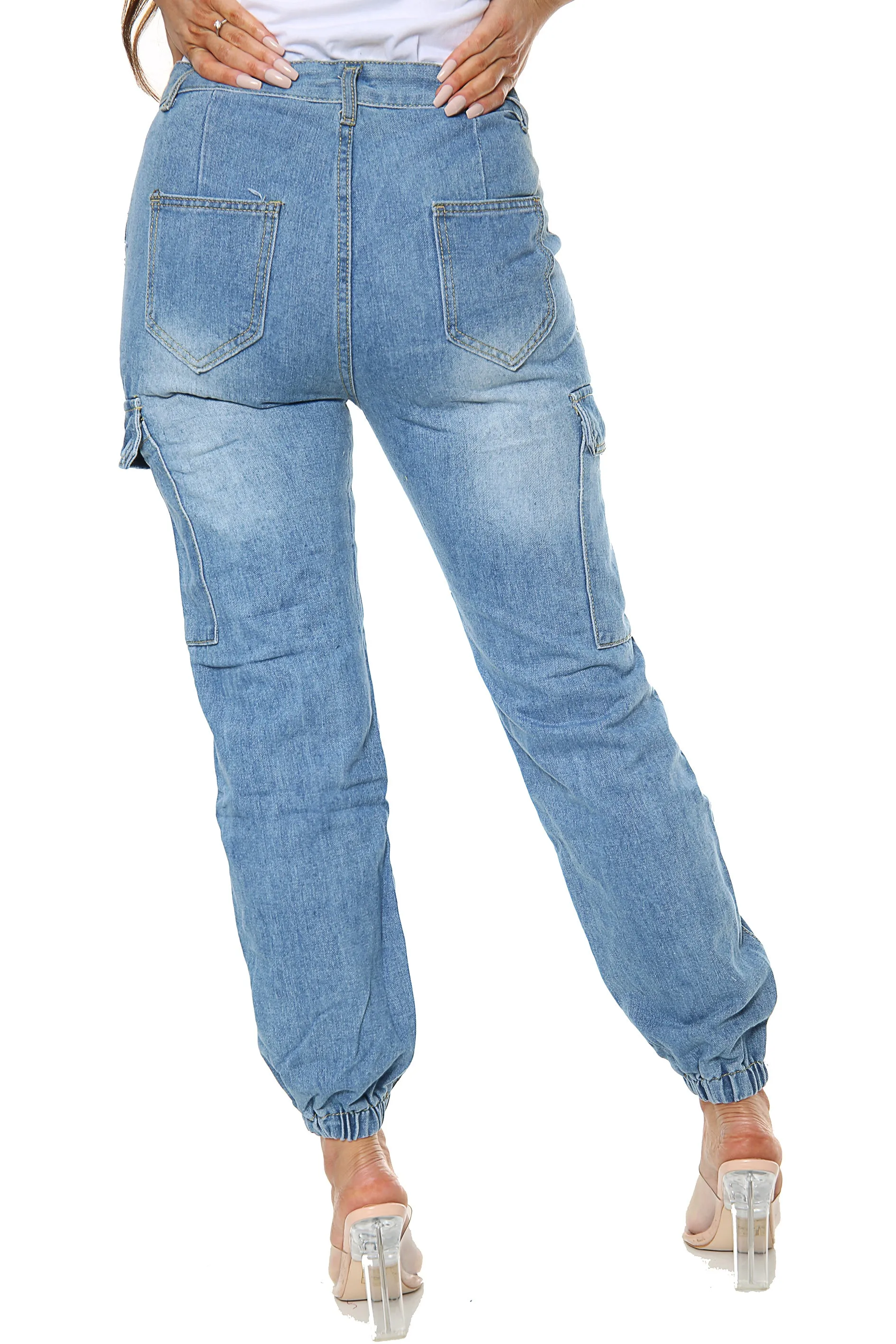 Blue Boyfriend Cargo Jeans