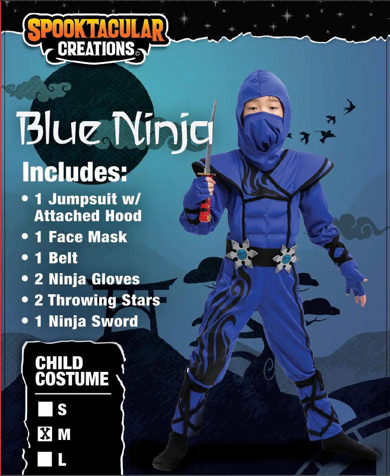 Blue Ninja Stealth Flame Costume - Child