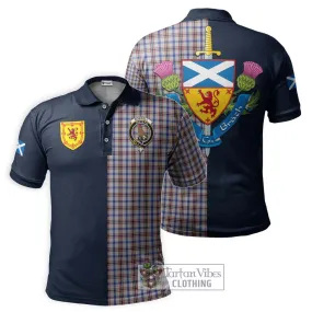 Boswell Tartan Polo Shirt Alba with Scottish Lion Royal Arm Half Style