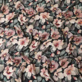 Botanical Blush Viscose Crepe Fabric - 110cm Width - Buy Online for Fashionable Garments-D18217