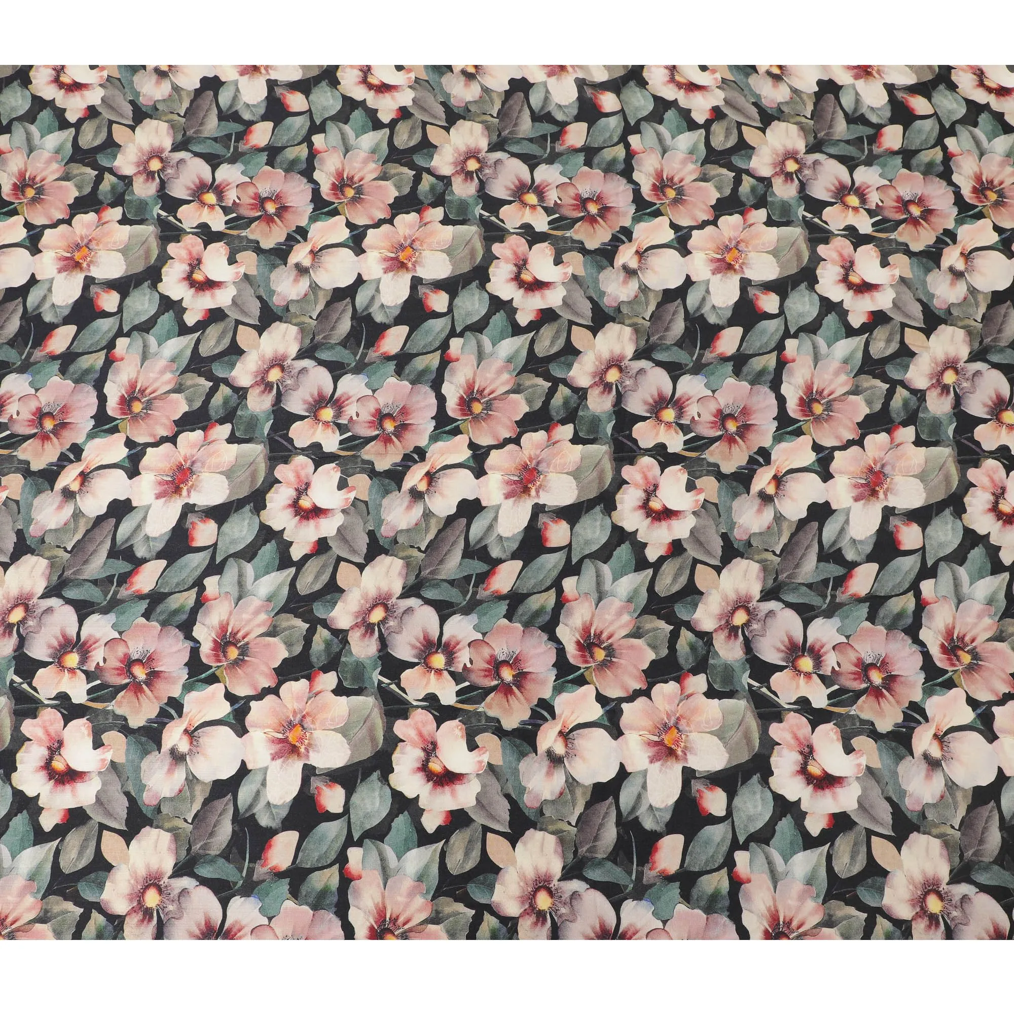 Botanical Blush Viscose Crepe Fabric - 110cm Width - Buy Online for Fashionable Garments-D18217