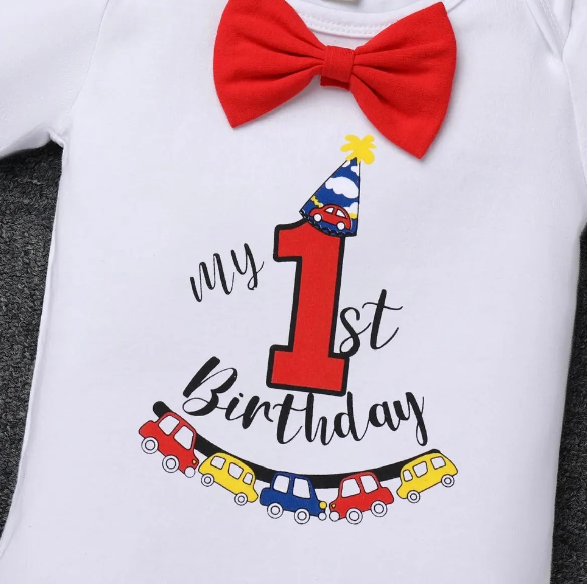 Boys First Birthday Costume  - Colourful Flags