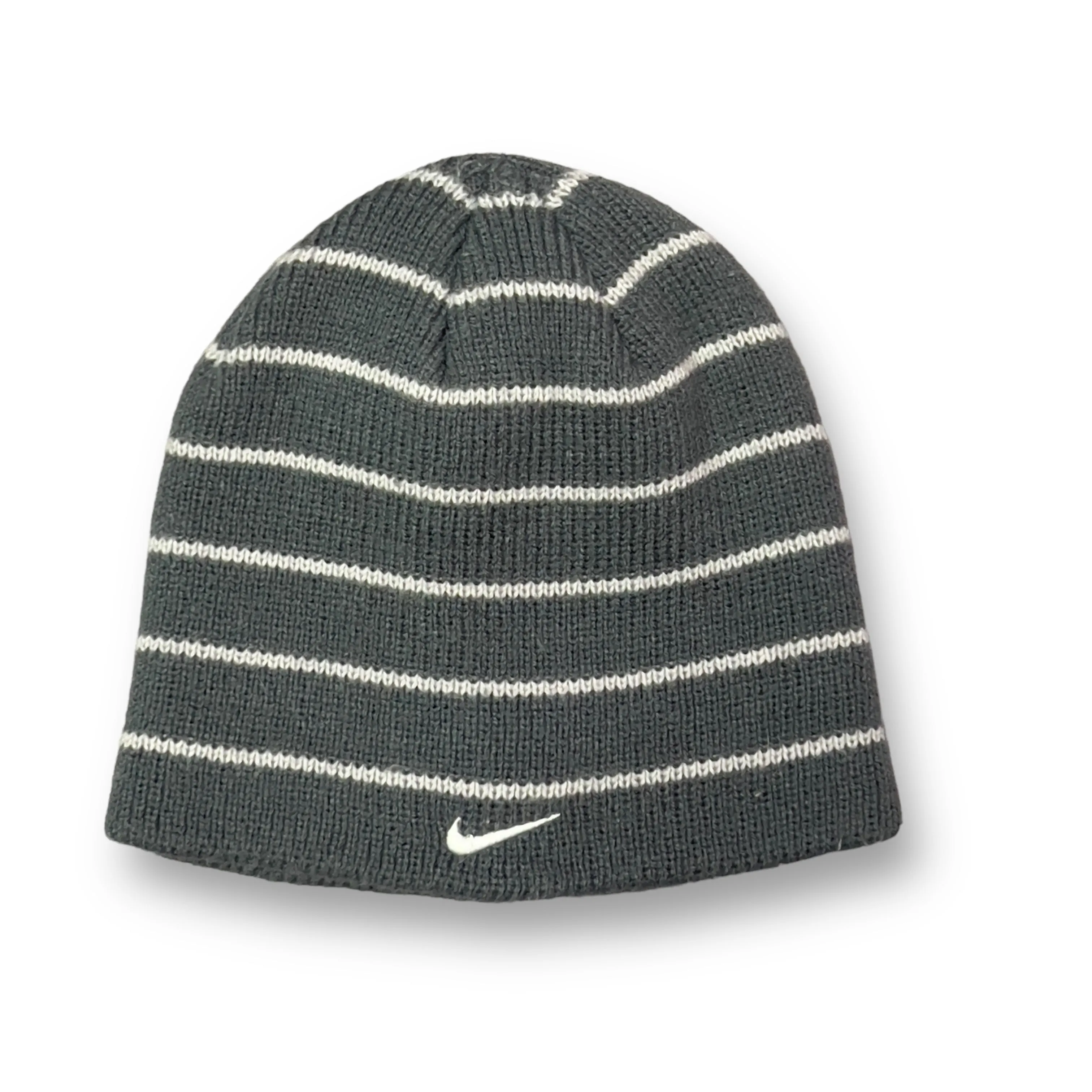 Boys Nike Size Youth Gray Knit Embroidered Logo Beanie Hat