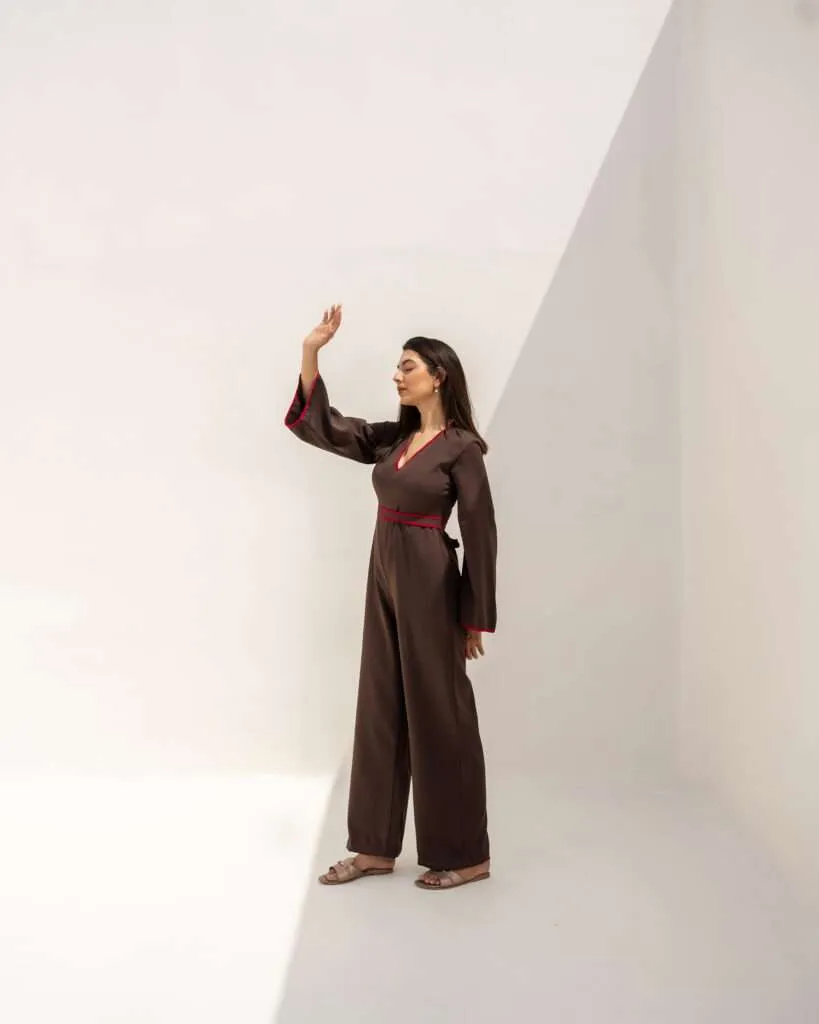 Brown Classic Latest Women Jumpsuits For Work