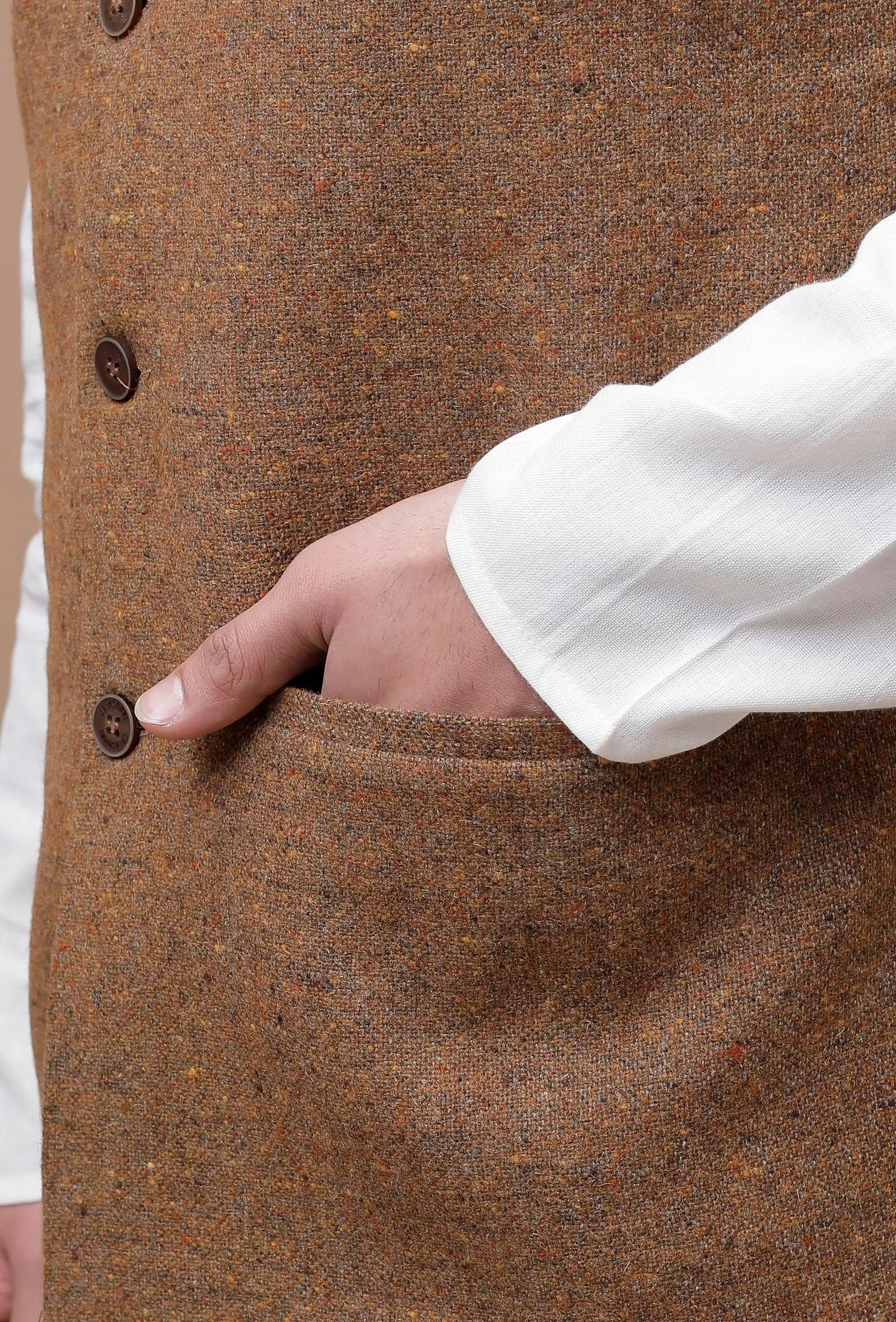 Brown Woolen Nehru Jacket