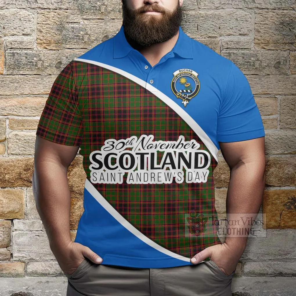 Buchan Family Crest Tartan Polo Shirt Celebrate Saint Andrew's Day in Style