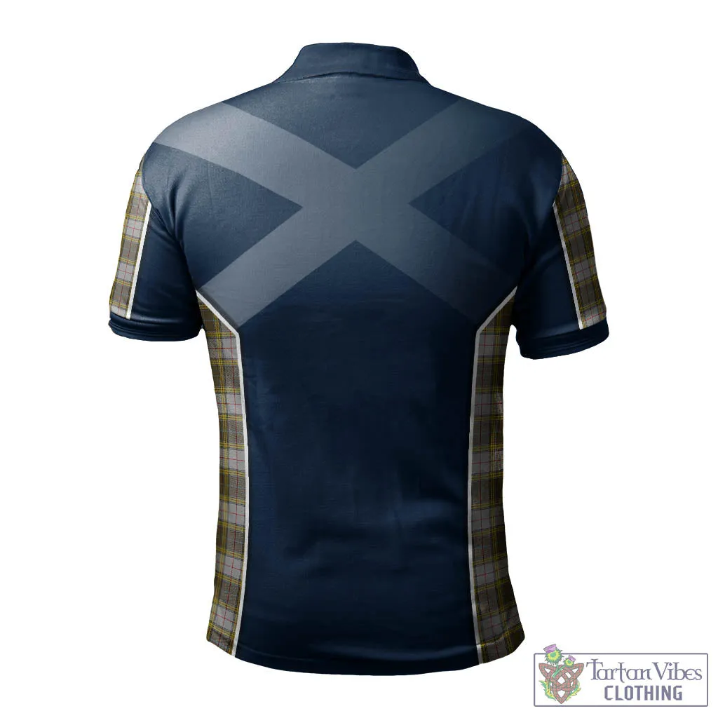 Buchanan Dress Tartan Men's Polo Shirt with Family Crest and Lion Rampant Vibes Sport Style