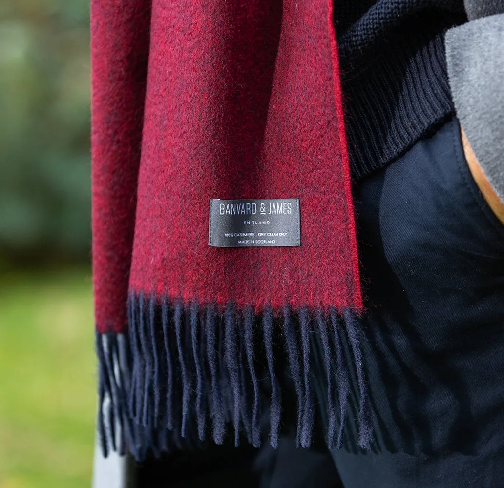 Burgundy Pure Cashmere Sandford Scarf