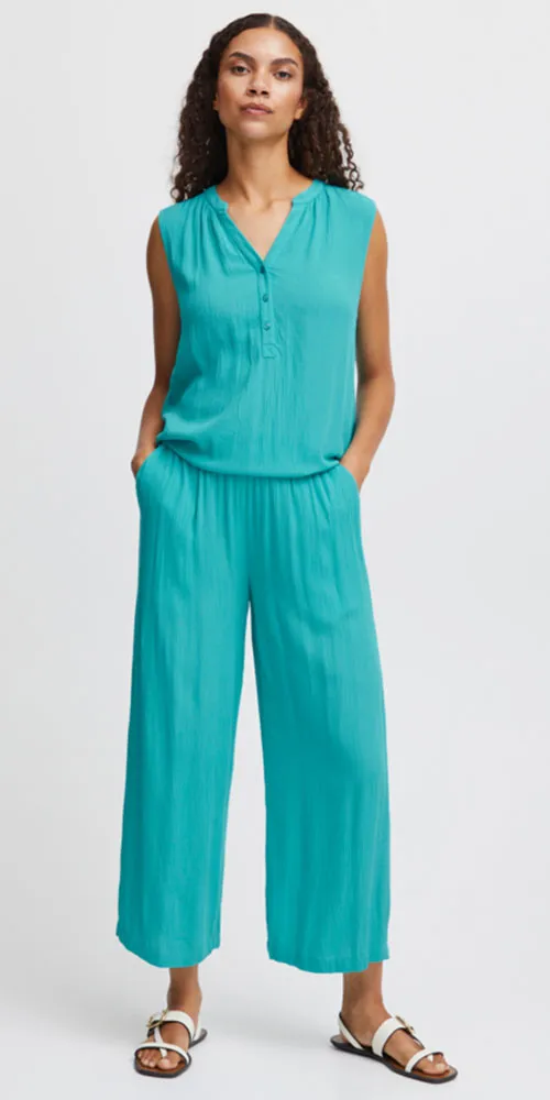 B.Young Lightweight Cropped Pants, aqua blue