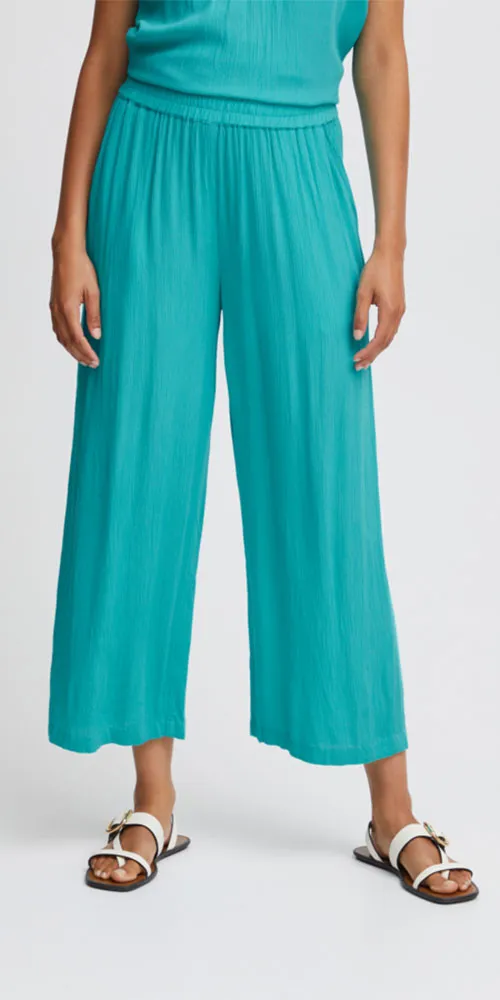 B.Young Lightweight Cropped Pants, aqua blue