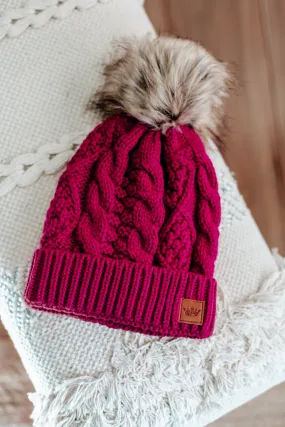 Cable Knit Pom Hat