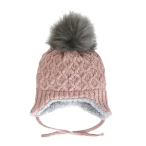 Calikids Cotton Knit Single Pom Pom Baby Winter Hat